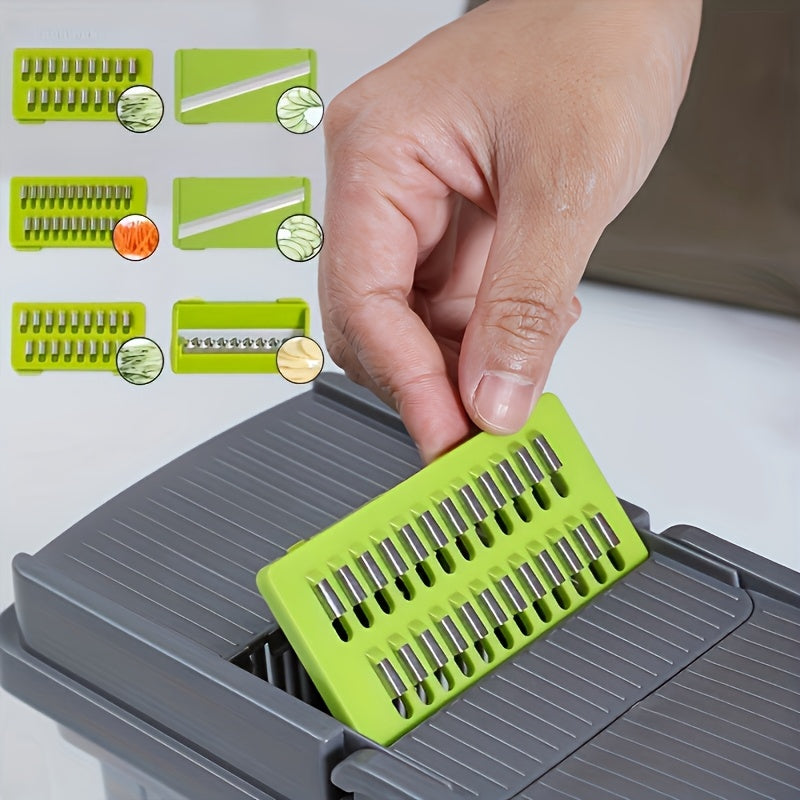 Многофункциональный набор для нарезки овощей с 16 лезвиями, емкостью 500 мл