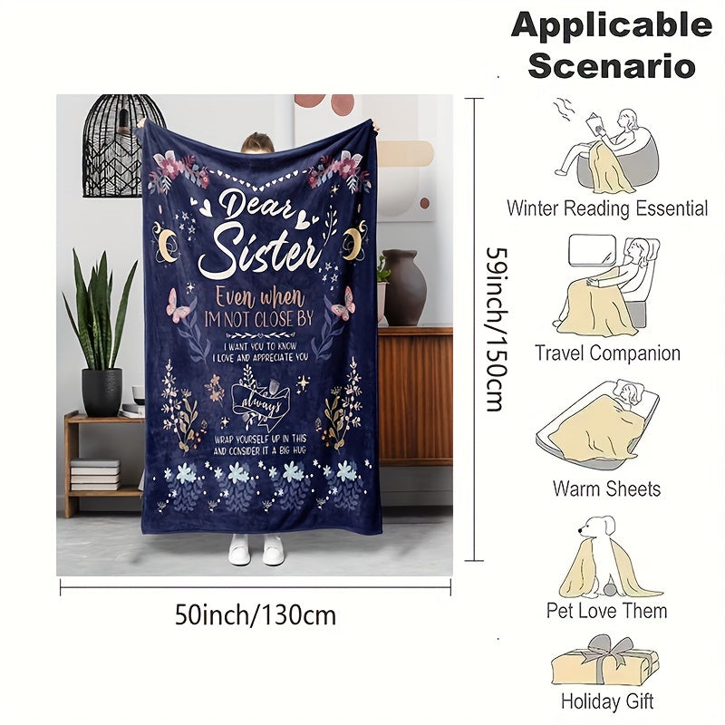 French-Inspired Flannel Throw Blanket for Sisters All-Season Hypoallergenic Durable