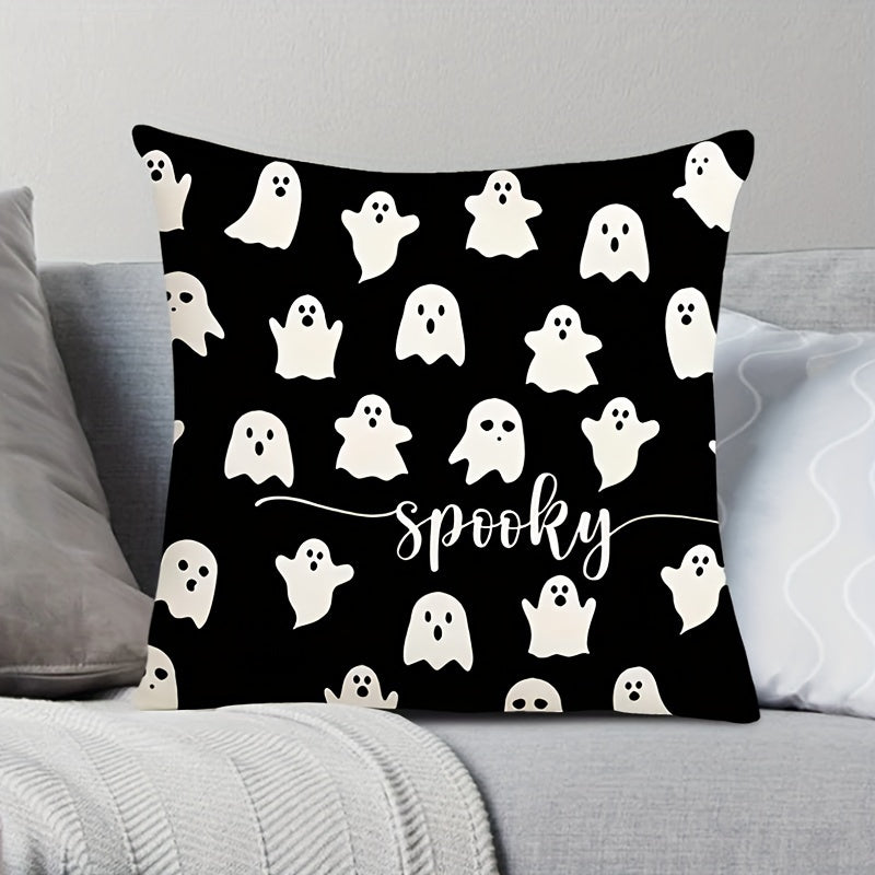 Double-Sided Halloween Pillow Cover 18x18 Washable Zip Closure Sofa Bedroom Decor
