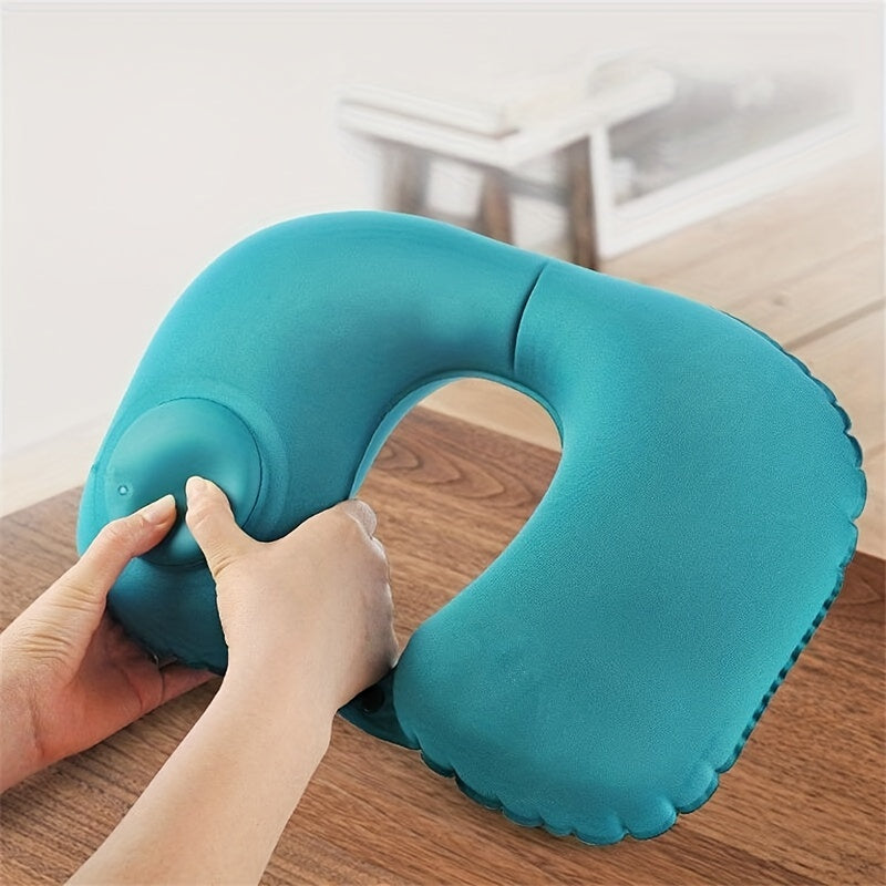 Inflatable Travel Pillow U-Shaped Portable Comfortable for Airplanes and Office