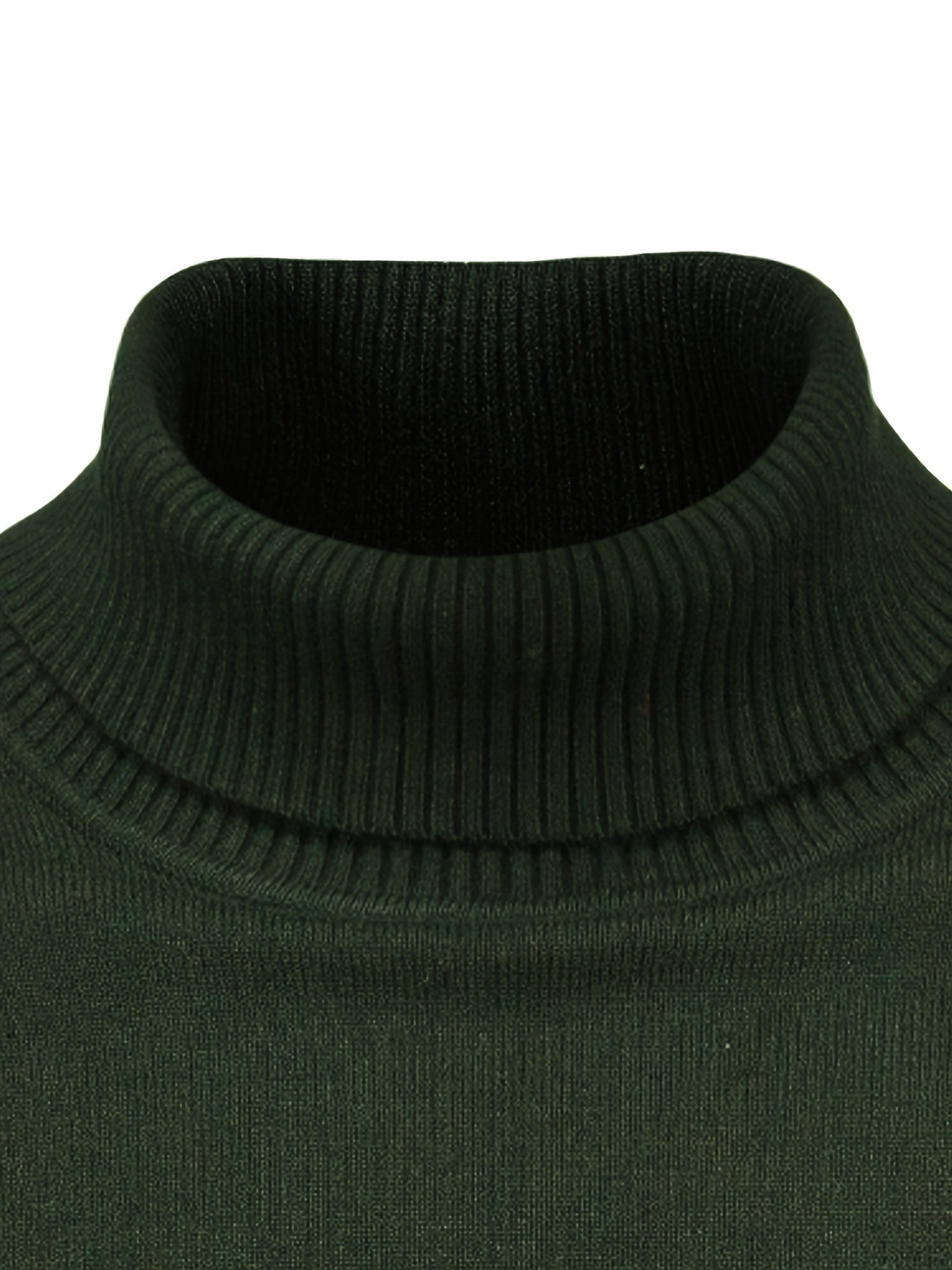Suéter de cuello alto de viscosa de alta elasticidad para hombre, color sólido, estilo casual de invierno, ajustado