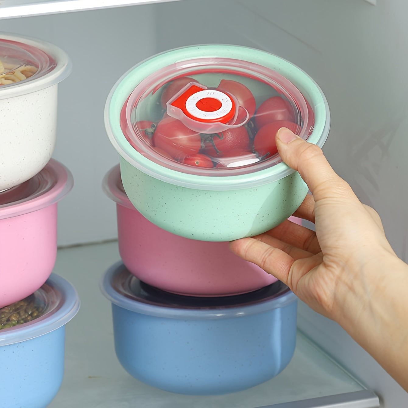 3 ta muhrlangan ovqat saqlash idishlari to'plami, qopqoq bilan kichik, o'rta va katta o'lchamlarda