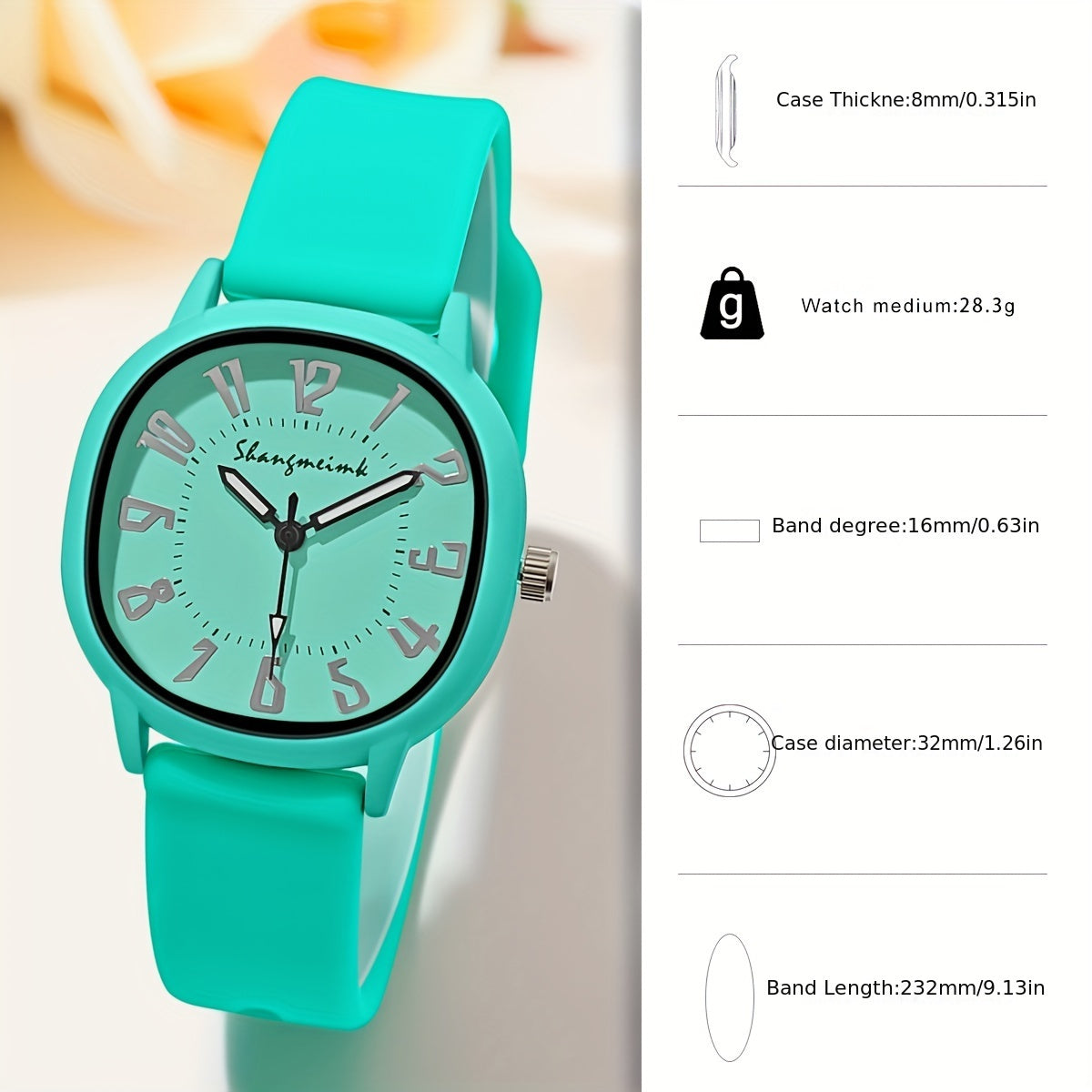 Women's Silicone Band Quartz Watch in Candy Colors for Daily Wear