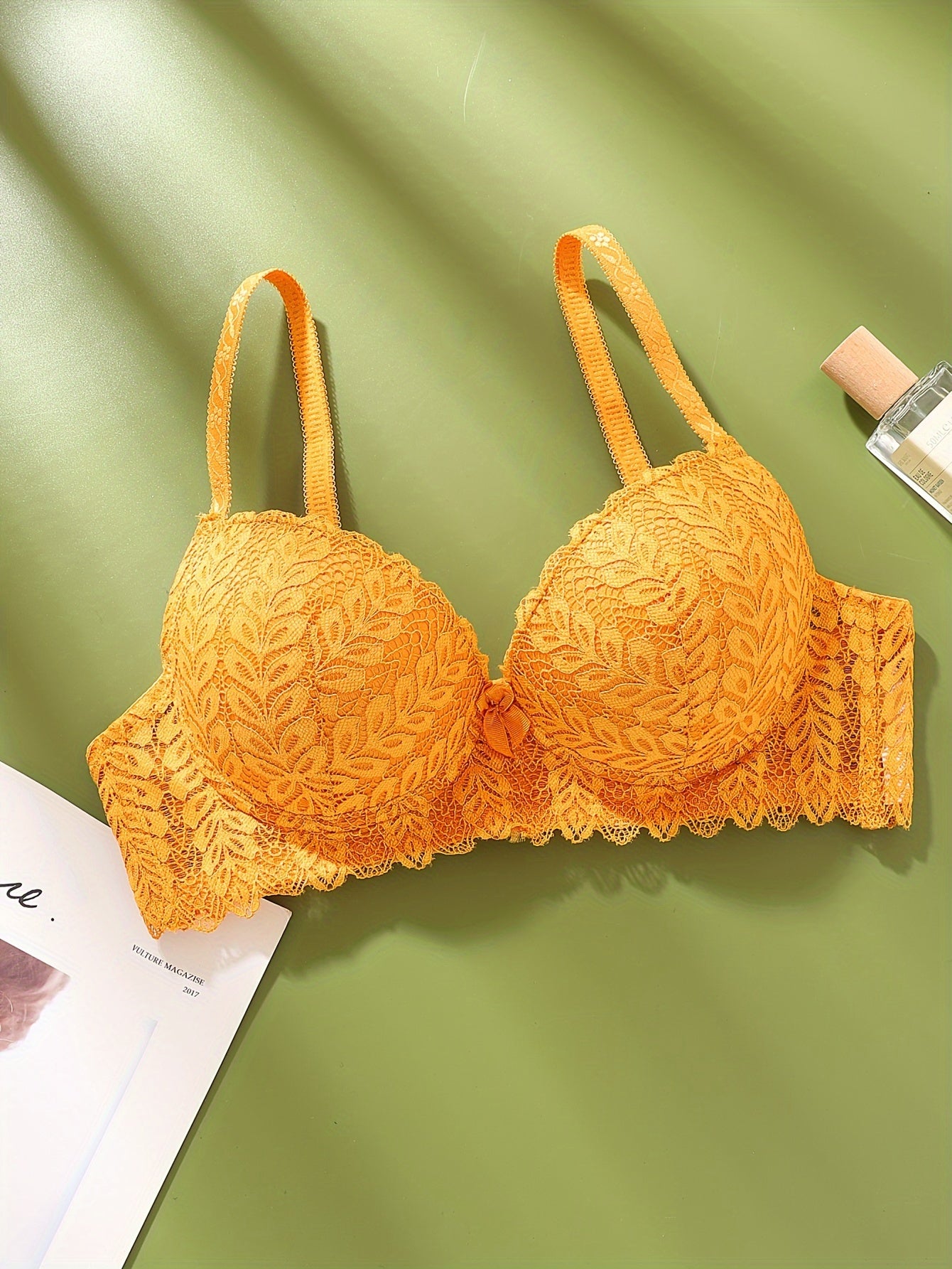 Women's Lace Bralette and Thong Set Polyamide Elastane Breathable Comfortable Medium Support