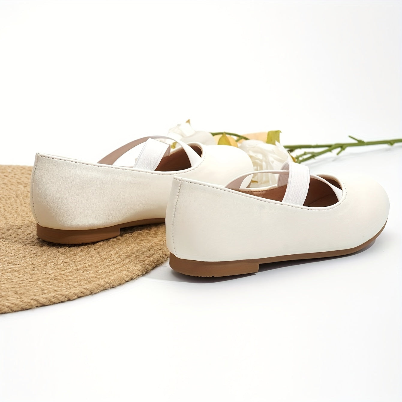 Girls Flat Shoes 2023 Glitter Ankle Strap Non Slip All-Season Ballet Shoes