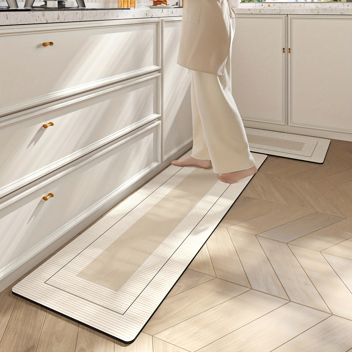 Non-Slip Stain-Resistant Polyester Kitchen Rug Absorbent Easy to Clean