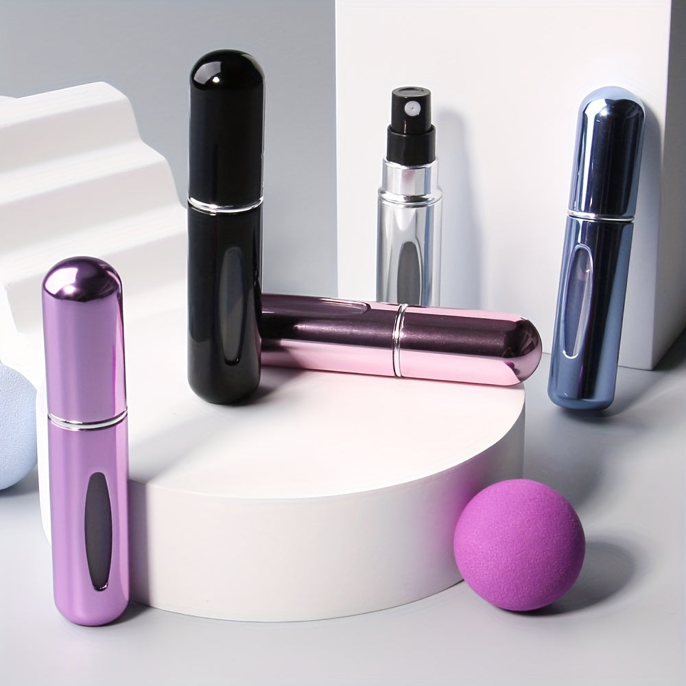 Set of 5 Travel Refillable Perfume Atomizers 5ml Portable Spray Bottles for Cosmetics