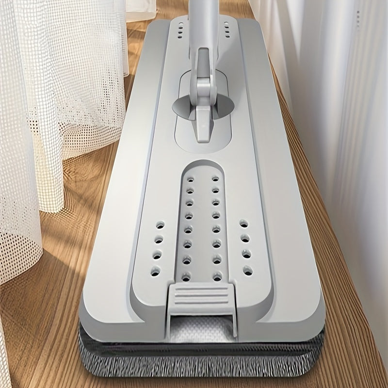 "Qo'l bilan ishlatmasdan yuvish uchun tekis pol mopi va chelak to'plami - Yog'och, laminat, plitka va yog'och pollarni tozalash uchun mukammal - Chang olib tashlash mopini o'z ichiga oladi, quruq va nam foydalanish - Zarur tozalash asbobi"