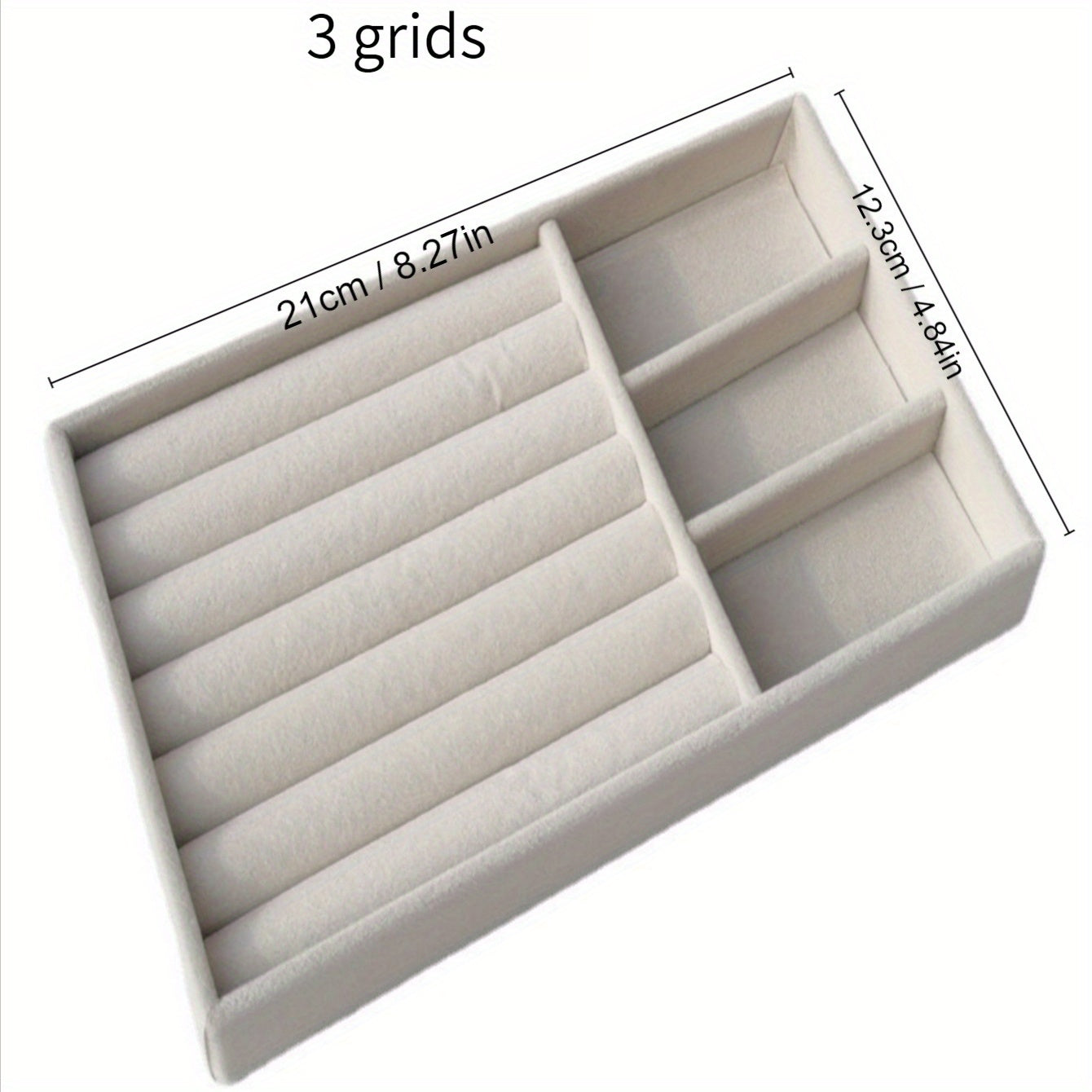 Organizador de exhibición de joyas para escritorio con bandejas y compartimentos