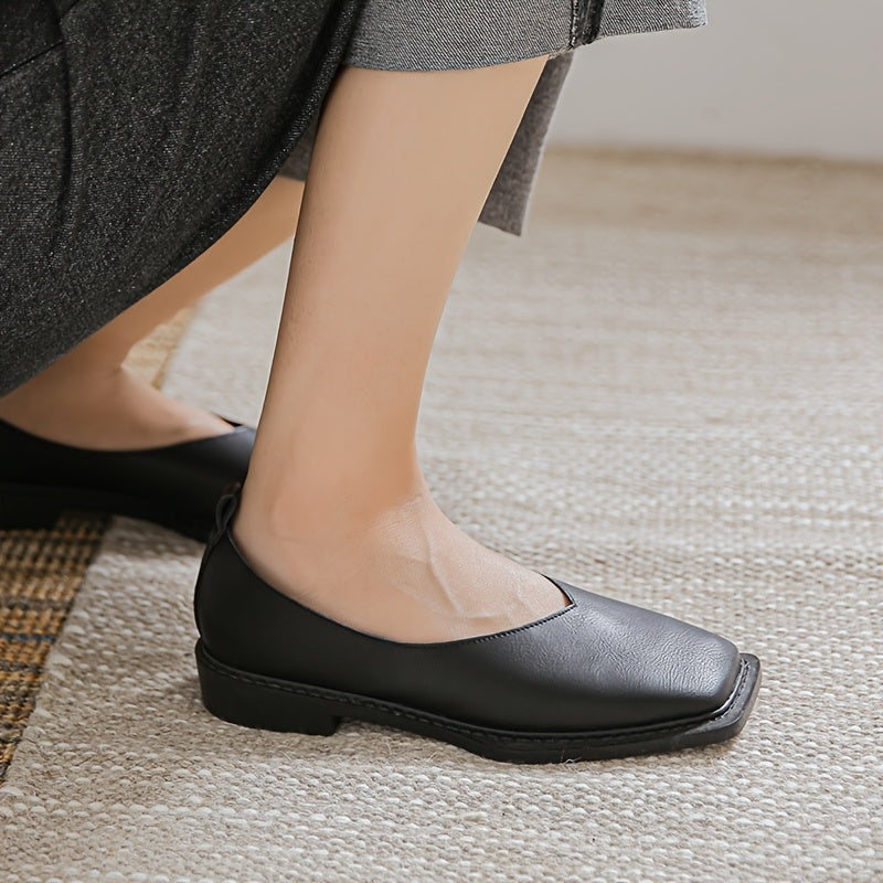 Women's Summer Flat Shoes Faux Cover Round Toe Slip-On Casual Office Footwear