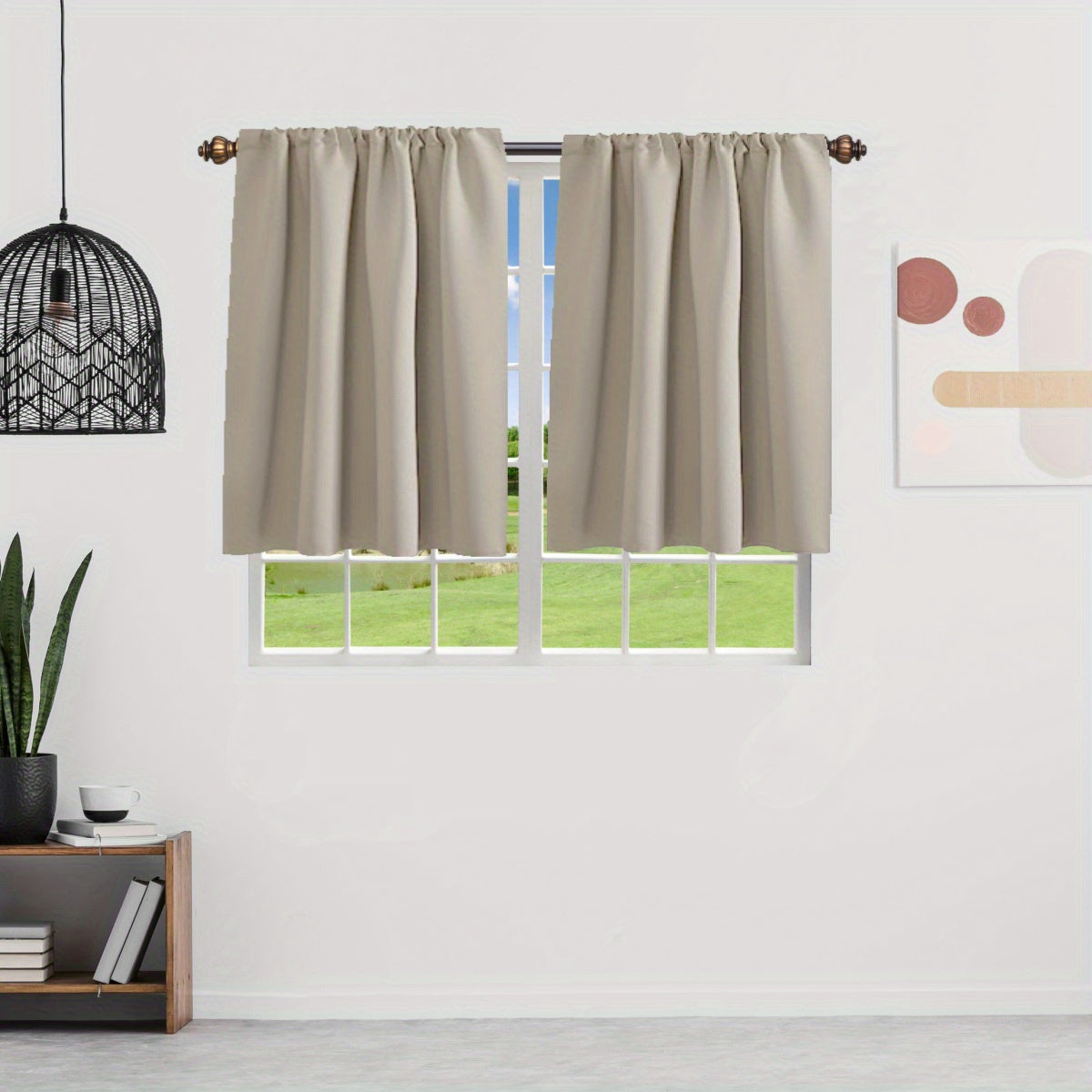 Silvery Rod Curtain for Heat Insulation and Blackout, Room Darkening, 1 Piece