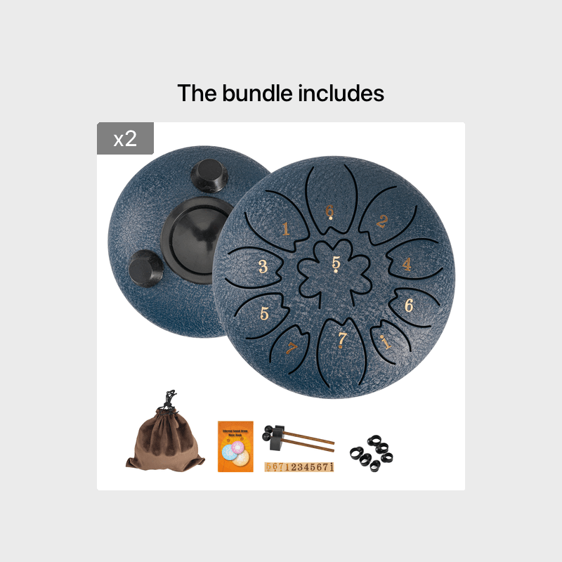 6 dyuymli po'lat tilimli baraban C katta bilan sumka, kalitlar va musiqa kitobi bilan meditatsiya, yoga va musiqa ta'limi uchun