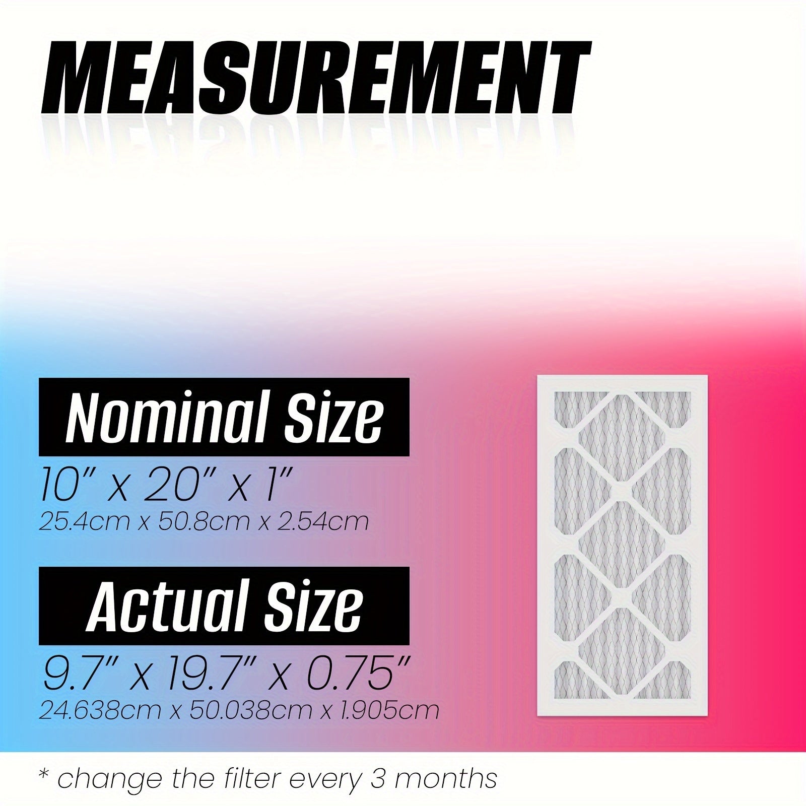 Two Pack 10x20x1 MERV 8 Electrostatic Pleated AC Furnace Air Filters