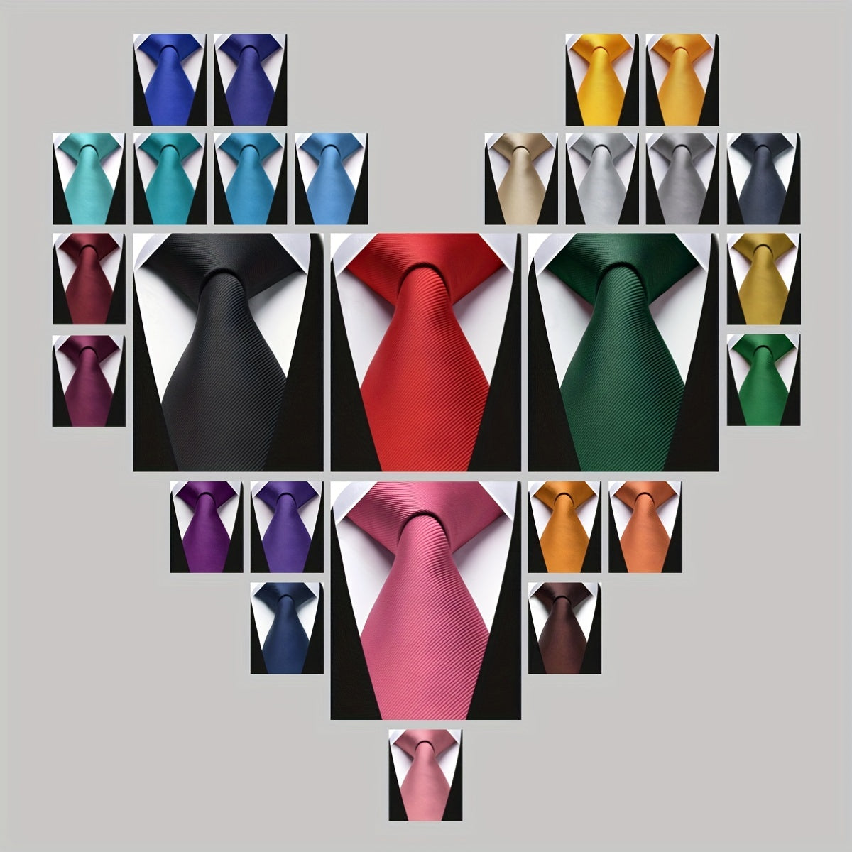 Men's Plain Colored Necktie for Business Weddings and Formal Events