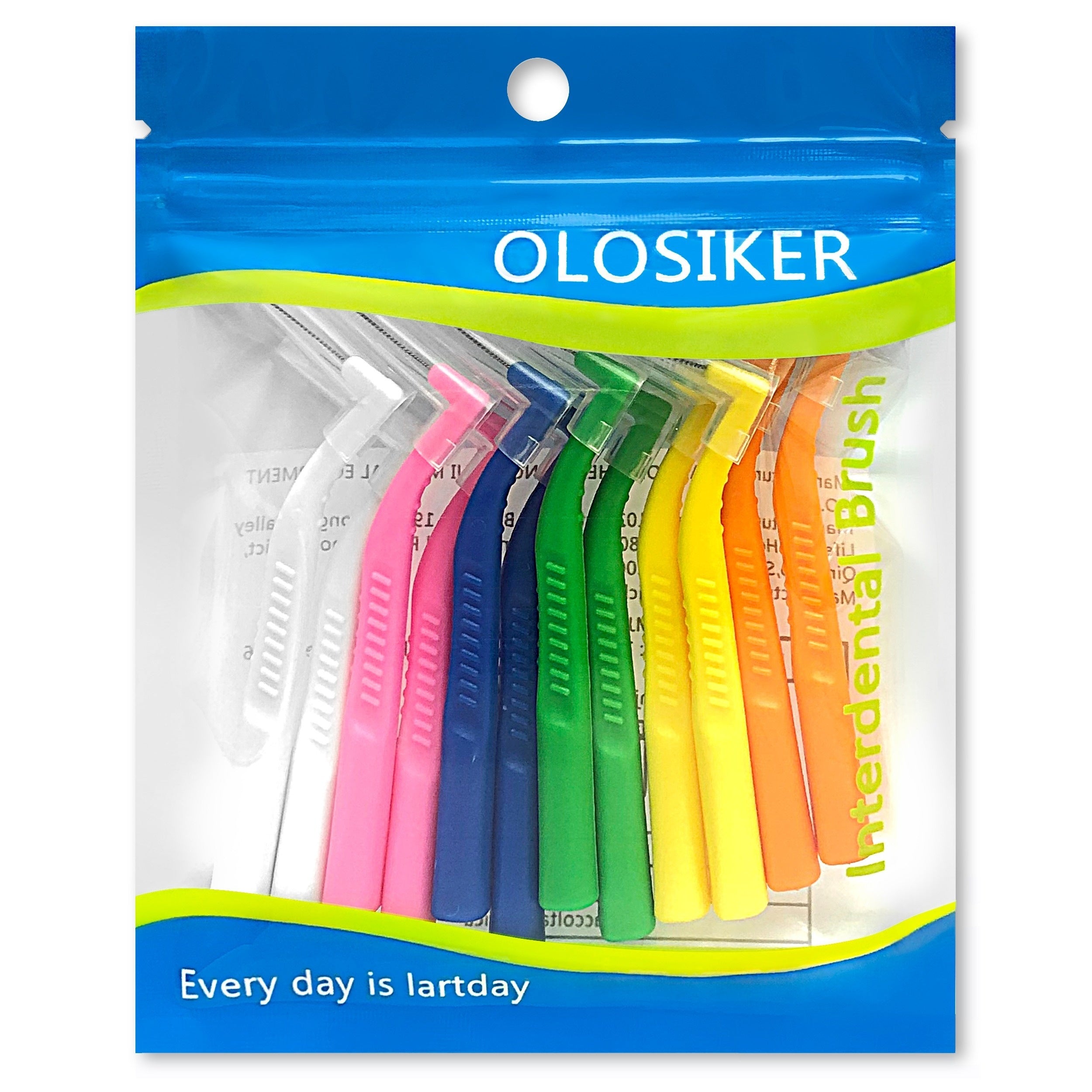 12 dona L-shaklidagi interdental cho'tka to'plami ortodontik va tishlarni tozalash uchun