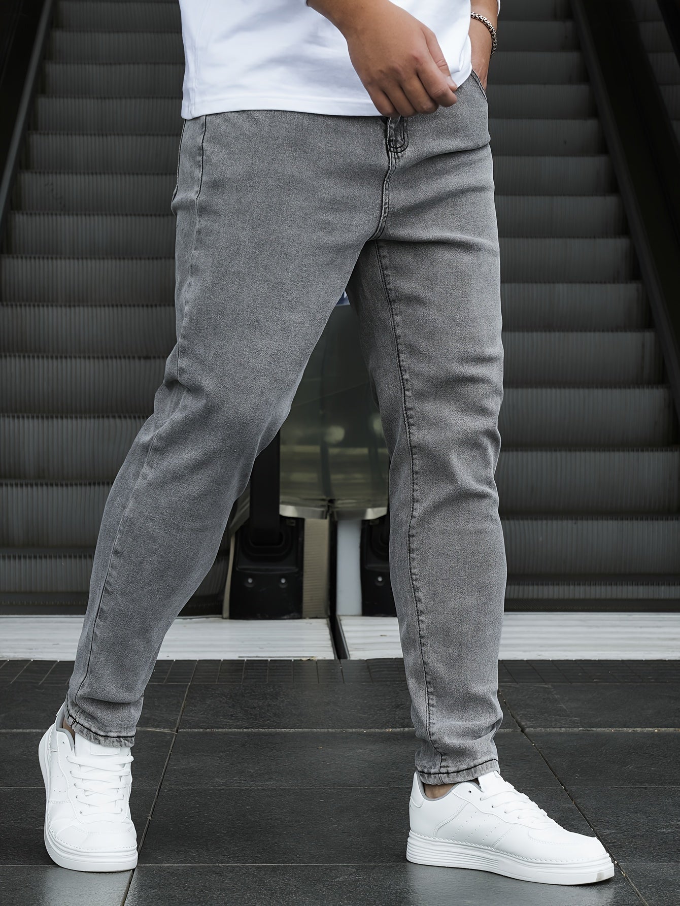 Men's Plus Size Skinny Fit Stretch Cotton Denim Jeans