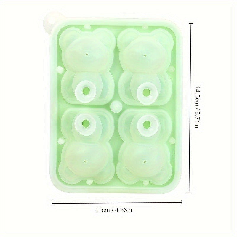 Yozgi Silikon Muz Kublari Formasi 4-chiqishlik Teddy Bear Muz Kublari, Oson chiqarish