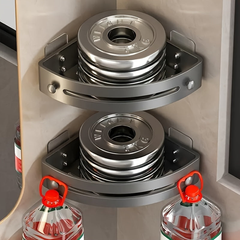 Bathroom Wall Shelves Set of 2 Triangular Shower Caddies Storage Organizer with Punch-Free Holder for Shampoo and Cosmetics