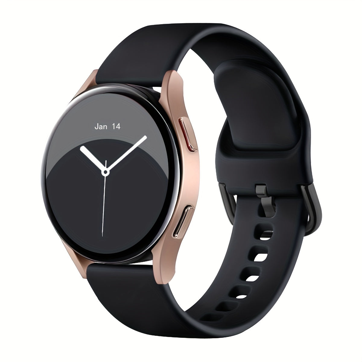 Klassik bir rangli silikon soat to'plami, turli Samsung Galaxy Watch modellari, jumladan Active 2, Watch 5 Pro va Watch 6 Classic bilan mos keladigan qora kamar bilan. 20mm yumshoqni o'z ichiga oladi.