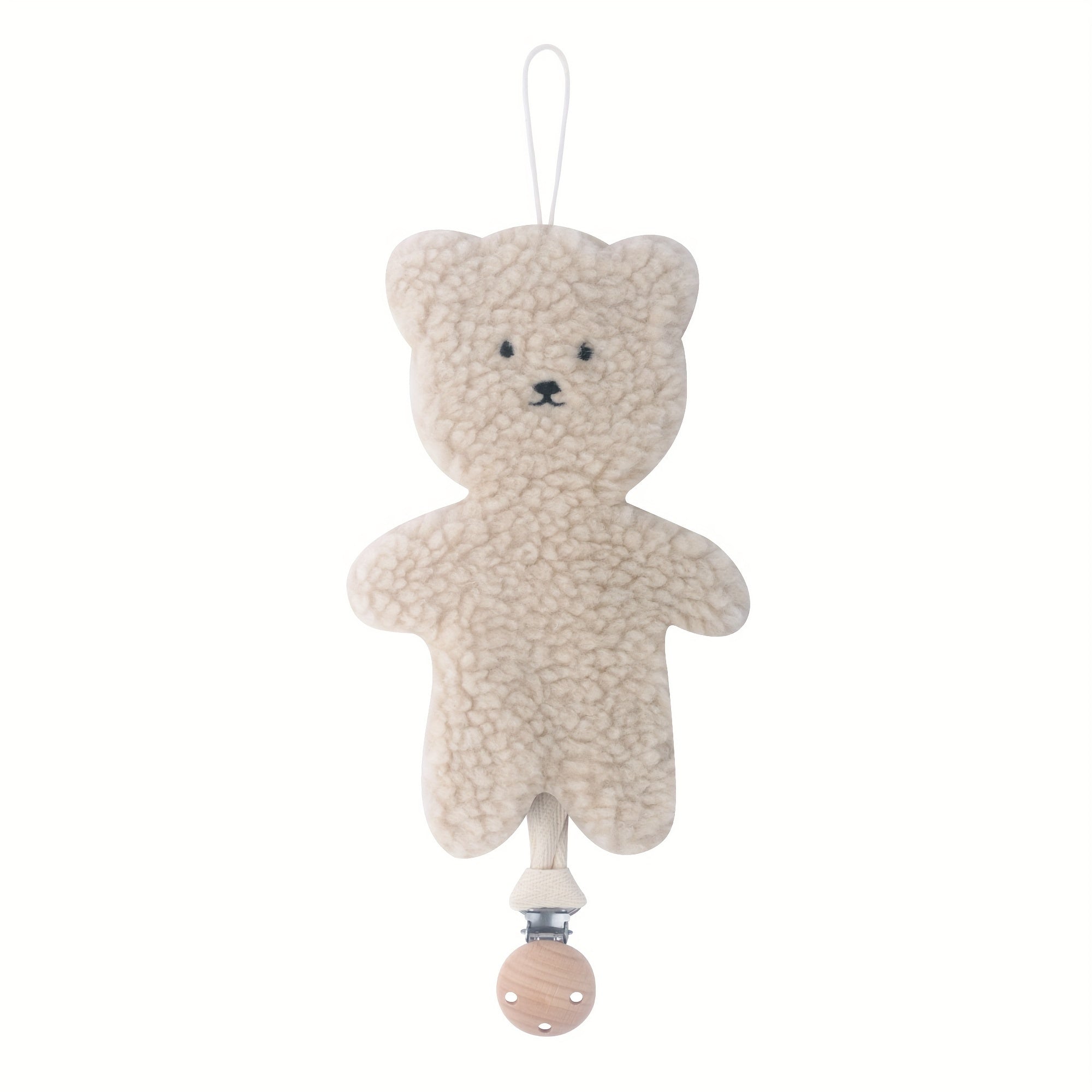 Cartoon Plush Bear Pacifier Clip with Soft Plush and Durable Clip