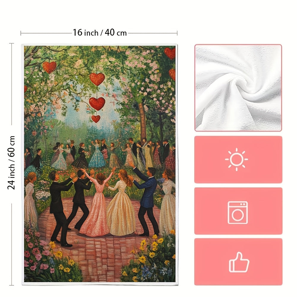 Pair of 2 Luxurious Kitchen Towels 40x60cm Absorbent Dish Towels for Outdoor Garden