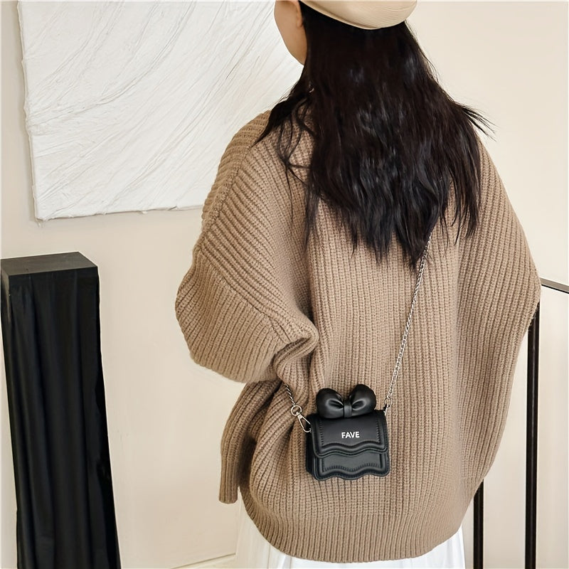 Kids Girls Pink Crossbody Bag with Bow Accent and Embossed Flap for Daily Use