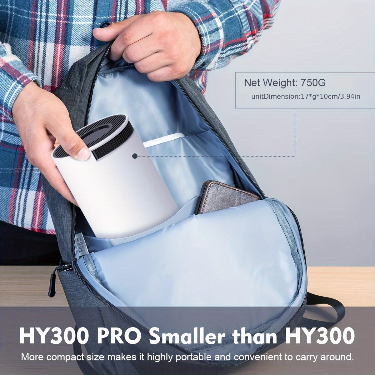 Портативный 4K Android проектор 1280x720 с двойным Wi-Fi 6, регулируемый на 180°