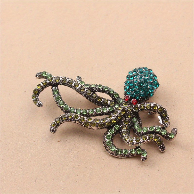 Брошь-осьминог с rhinestones, океанские украшения для женщин и мужчин