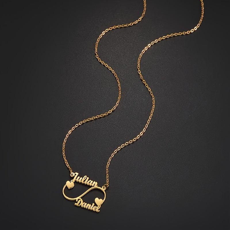 Collar con colgante de corazón personalizado para mujer, plateado en oro de 18K, acero inoxidable, estilo bohemio