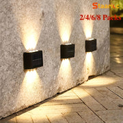 Conjunto de 2, 4, 6 u 8 luces solares de pared para exteriores, LED impermeable, decoración para jardín, cerca y garaje
