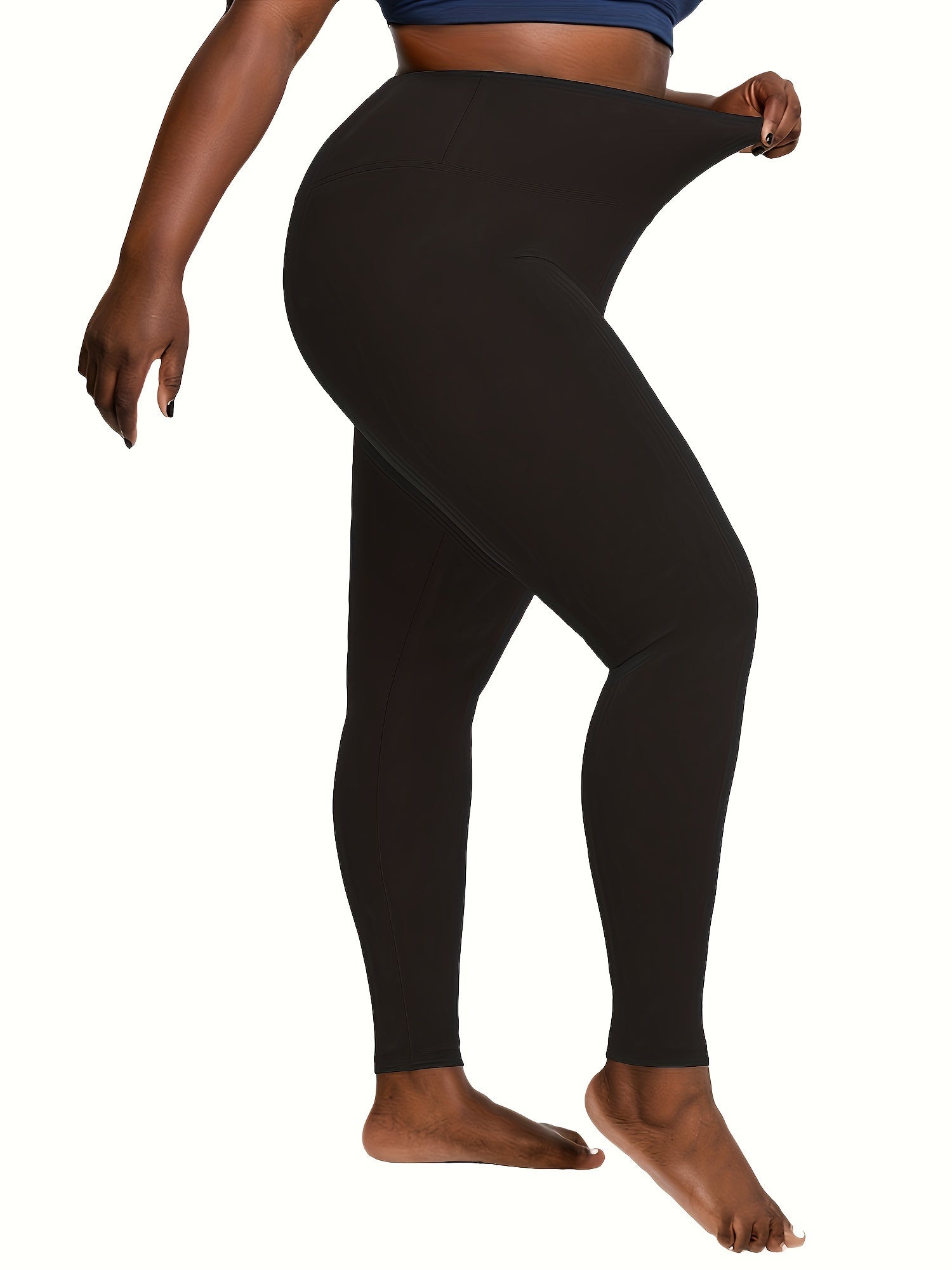 Women's High Waist Skinny Fit Underwear Set 3 Pcs Solid Color Knit Polyester