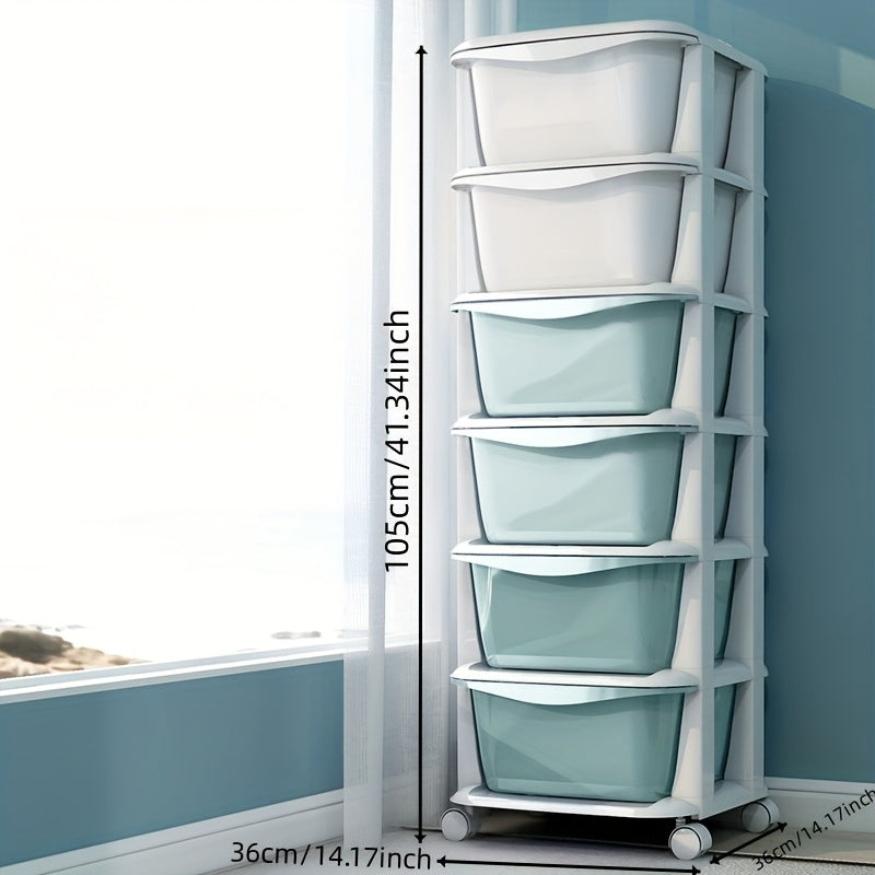 Plastic Drawer Storage Organizer 3/4/5/6 Tiers in White Blue Pink Teal