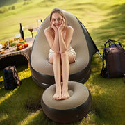 Inflatable Lounge Chair with Footrest for Indoor and Outdoor Use