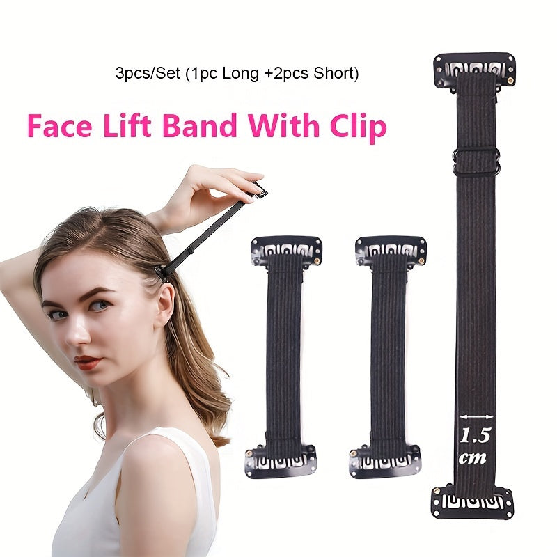 Women Face Lift Hair Band Clips Set Invisible Face Stretching Straps