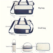 Diaper Bag Set for Moms Waterproof Multi-Functional Large Capacity Portable Shoulder Bag 5pcs