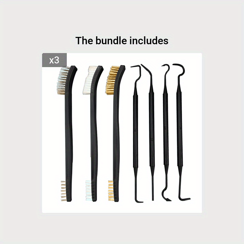 Juego de limpieza para detallado de autos, cepillos de alambre y pinzas de nylon para uso automotriz