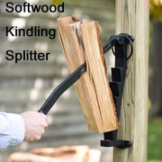 Wall-Mounted Kindling Splitter with Removable Steel Blade for Indoor Outdoor Use