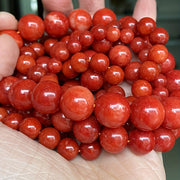 Red Coral Stone Beads 6mm 8mm 10mm 12mm for Jewelry Making
