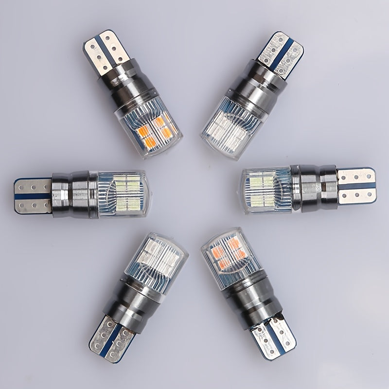 2pcs T10 W5W W16W LED Car Lights Dual-Color 3030 8SMD Canbus Error-Free