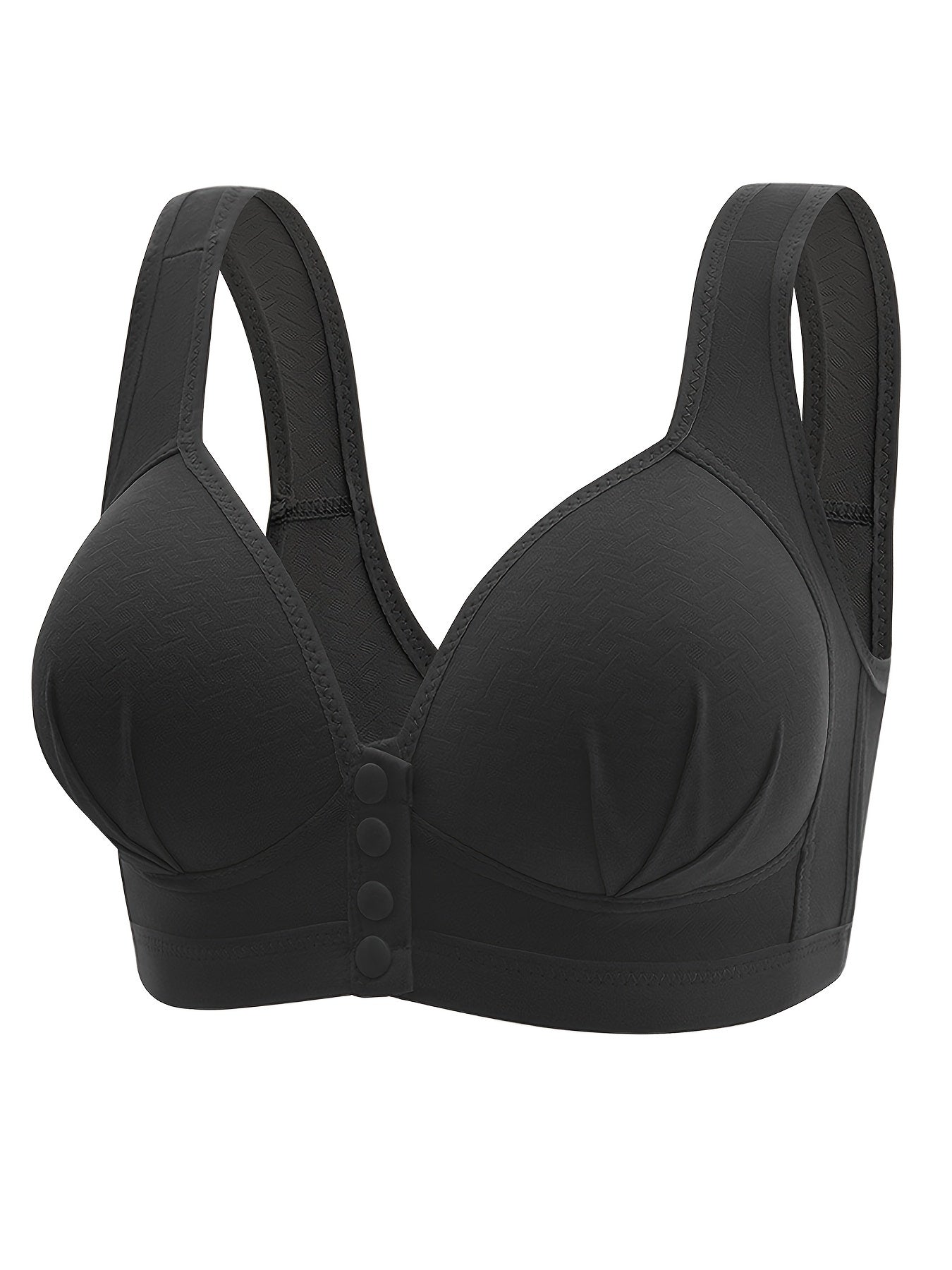Women's Wireless Push Up Bra with Front Buckle, Breathable and Comfortable Lingerie