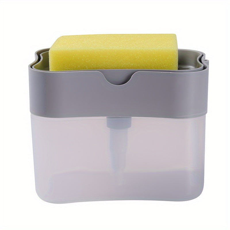 Plastic Kitchen Soap Dispenser Set with Leak-Proof Pump and Sponge Holder