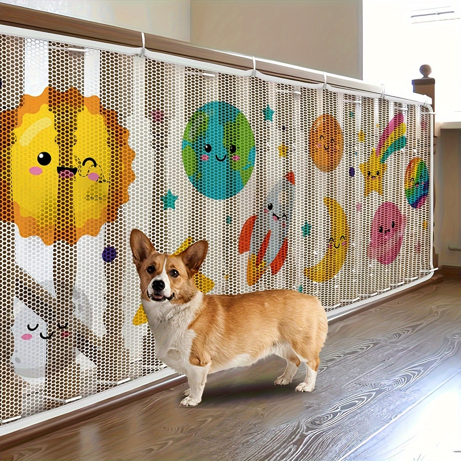 Kids Safety Net Set for Stairs and Balconies Non-Toxic Polyester Fiber with Star and Moon Design