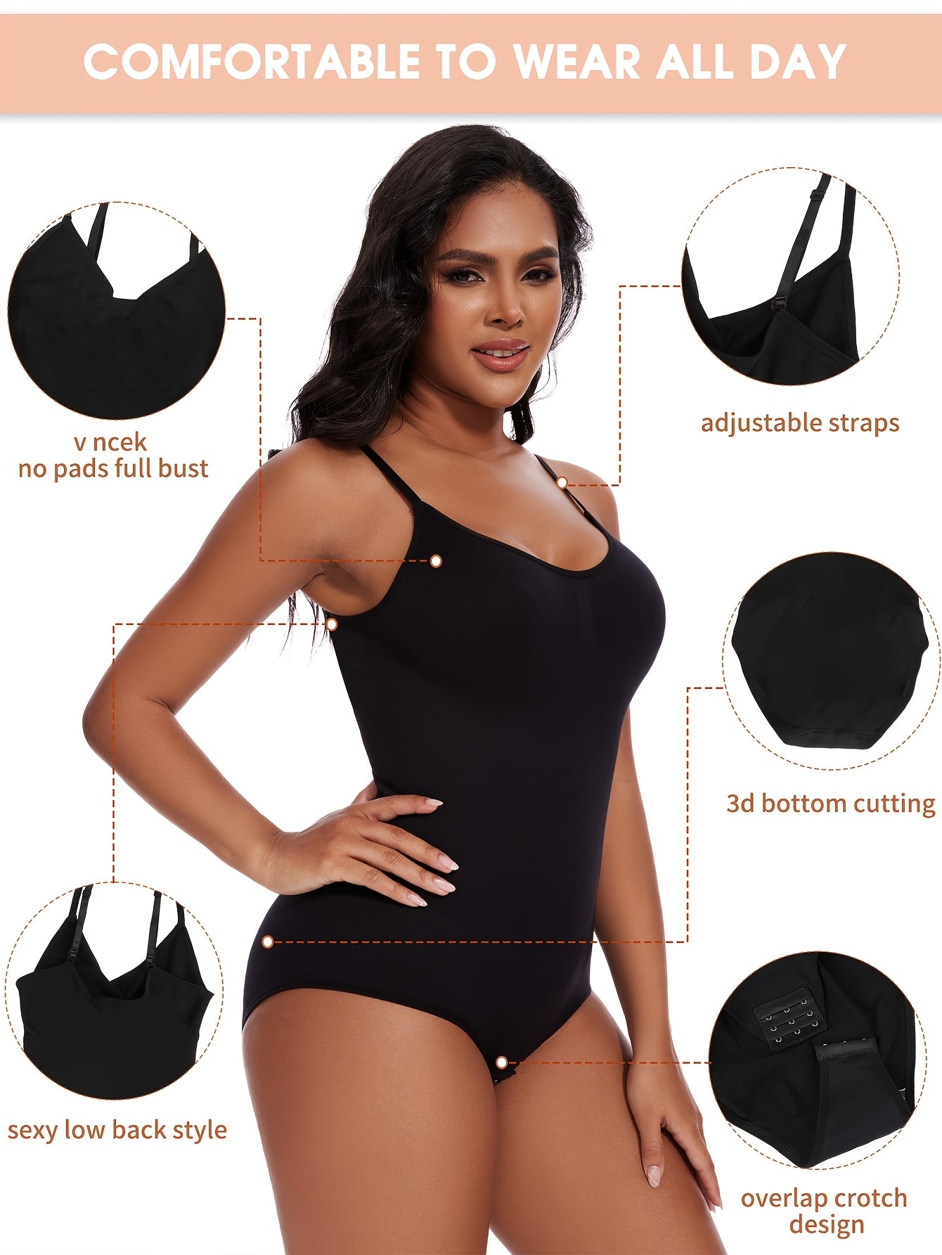 Women's Seamless Breathable Shapewear Bodysuit Tummy Control Butt Lift
