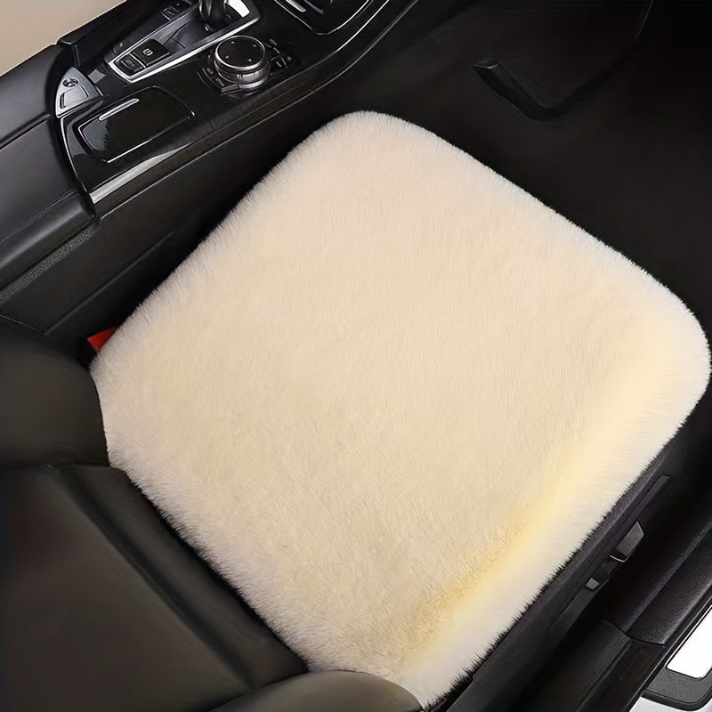 Winter Car Seat Cushion Thick Fleece Faux Rabbit Fur Rectangular Cover