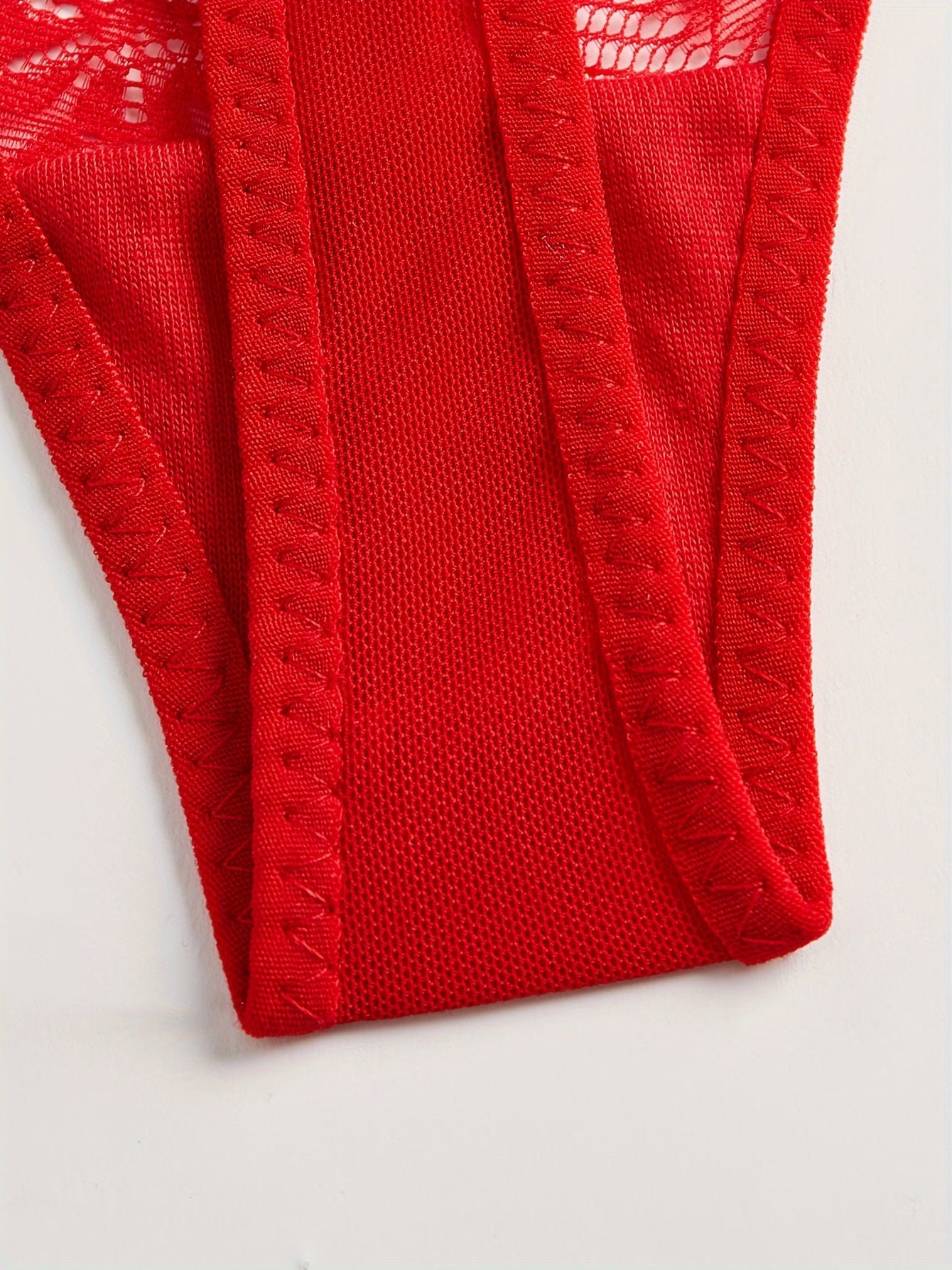 Women's Lace Thong Panties with Breathable Nylon Elastane Blend and Cross Detail