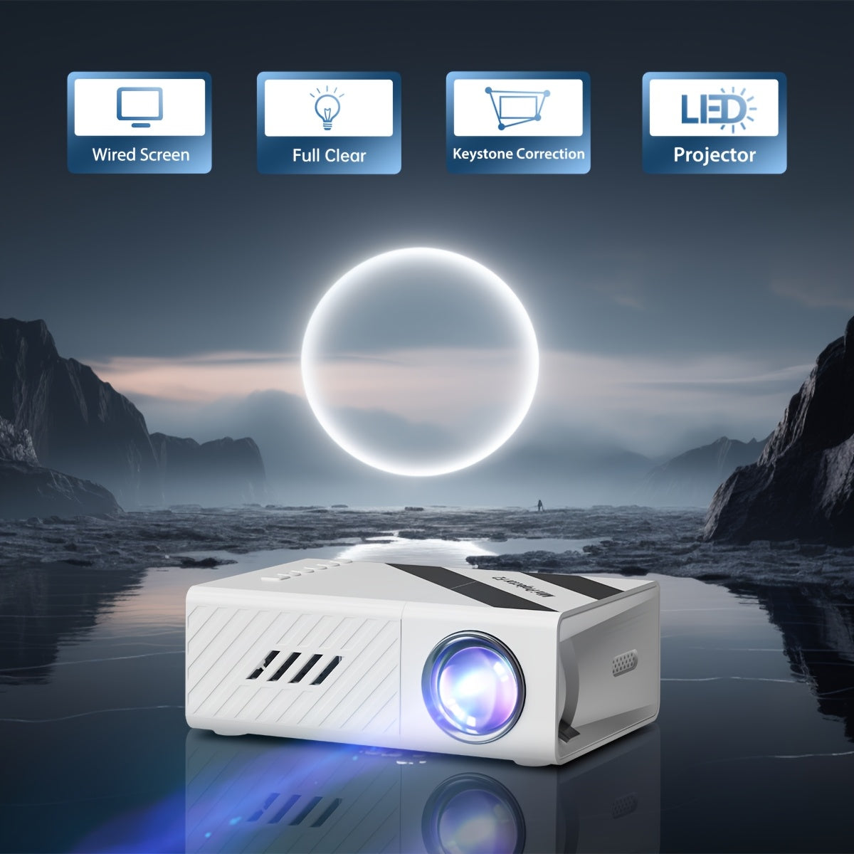 Мини-проектор домашнего кинотеатра портативный HD для смартфонов, телевизоров, Xbox, PS5