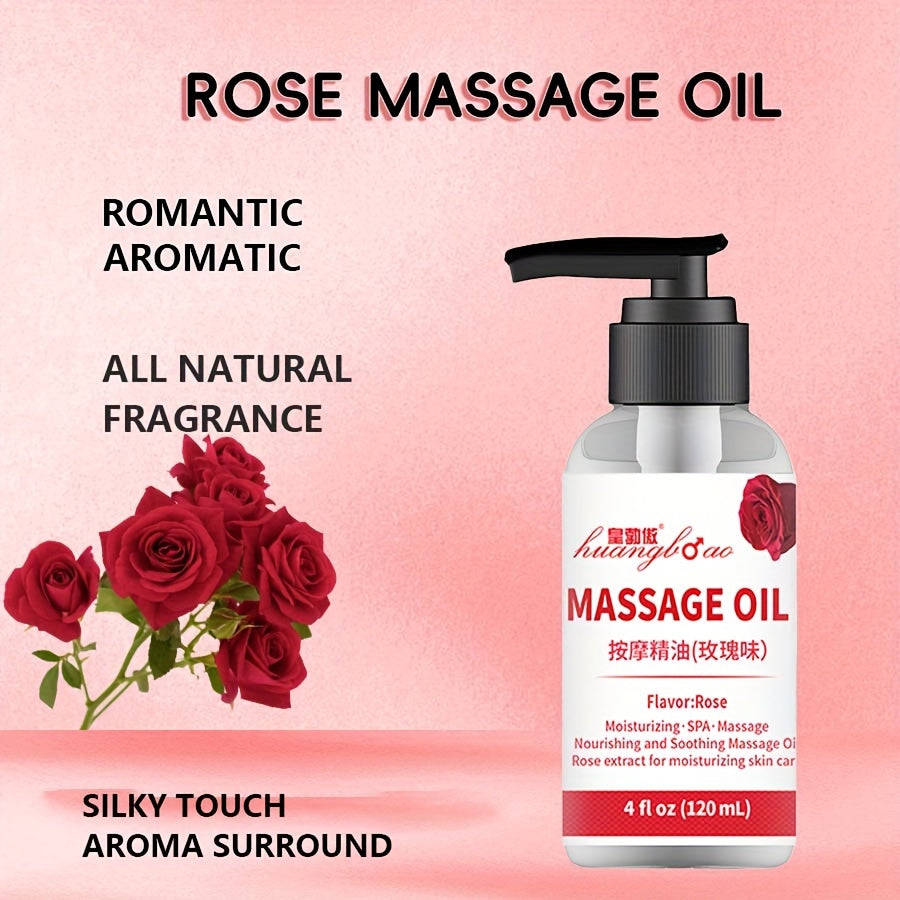 Sensual Rose Massage Oil for Couples Full Body Moisturizing Alcohol-Free