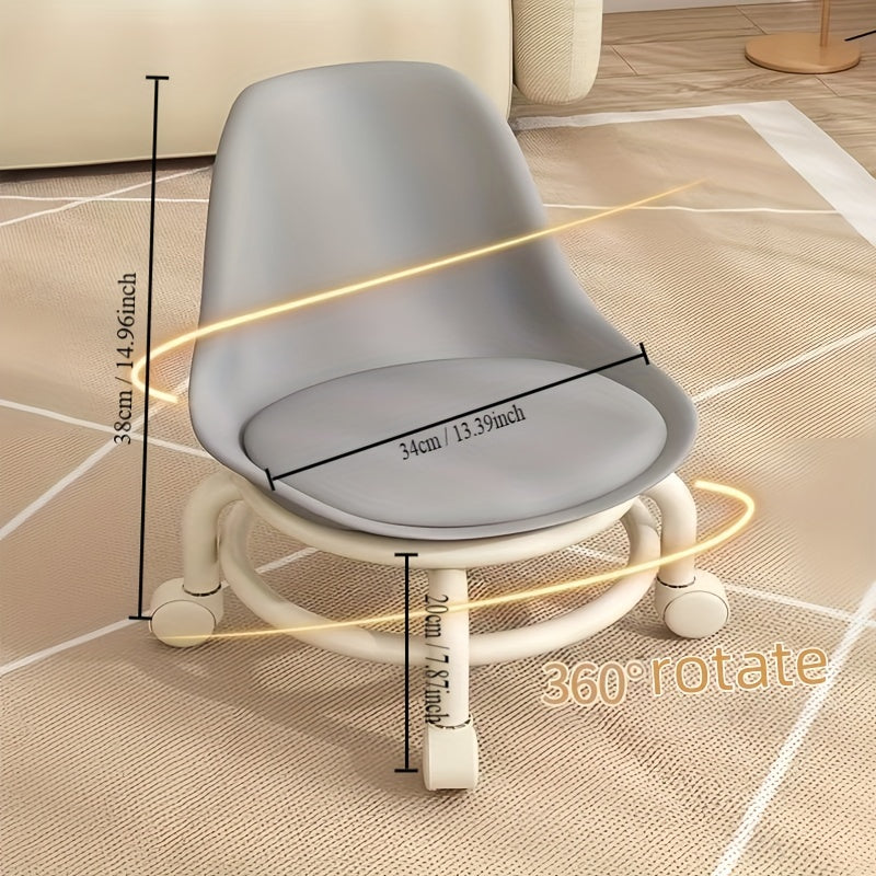 Taburete giratorio contemporáneo de cuero sintético en varios colores para sala de estar y entrada