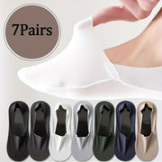 Men's Black No-Show Socks Breathable Polyester Spandex Non-Slip Summer