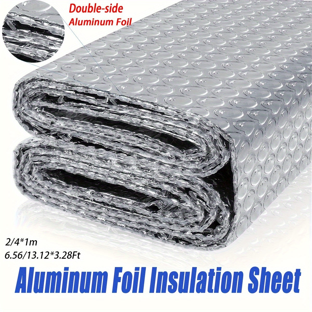 Reflective Aluminum Foil Bubble Insulation Sheet for Windows Doors Cars 2x1m